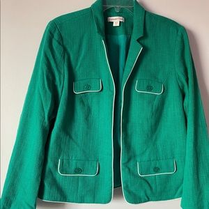 Coldwater Creek Blazer, Teal and White, 14